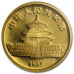 Chine. 5 Yuan 1987 1/20 oz, Gold Panda