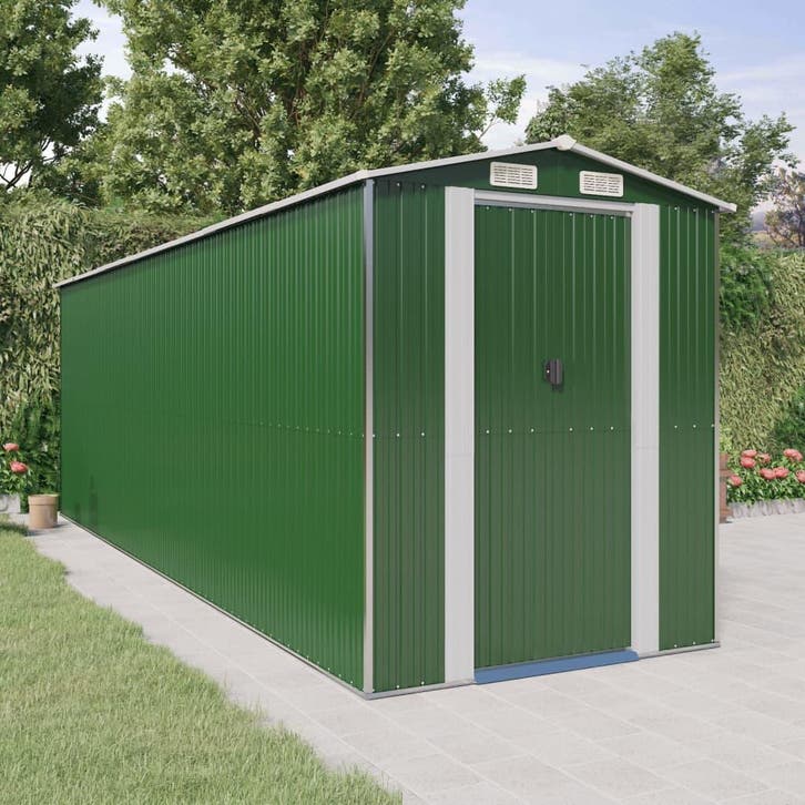 vidaXL Tuinschuur 192x606x223 cm gegalvaniseerd staal groen, Jardin & Terrasse, Abris de jardin, Envoi