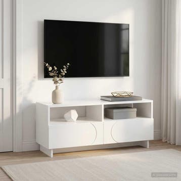 vidaXL Tv-meubel 90 x 34,5 x 40 cm Hoogglans Wit Bewerkt, Maison & Meubles, Armoires | Mobilier de télévision, Verzenden