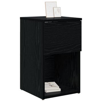 vidaXL Bedkast 2 st Zwart eiken 29 x 31,5 x 49 cm Bewerkt, Verzenden, Nieuw