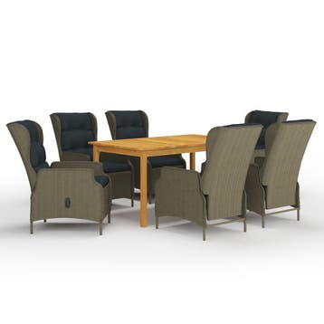 vidaXL 7-delige Tuinset bruin, Verzenden, Nieuw, Tuinset
