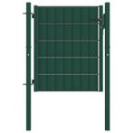 vidaXL Hekpoort PVC en staal 100x100 cm Groen, Verzenden, Nieuw