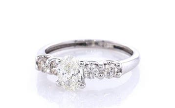 Zonder minimumprijs - Ring - 14 karaat Witgoud - 0.84ct. tw.