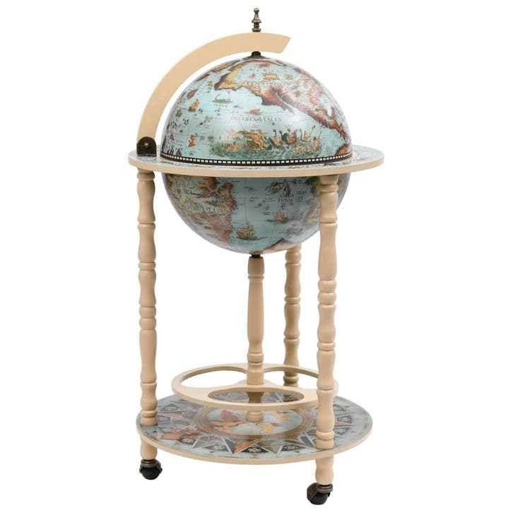 vidaXL Globebar eucalyptushout blauw, Maison & Meubles, Accessoires pour la Maison | Porte-bouteilles, Envoi