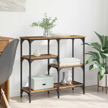 vidaXL Wandtafel Oud Hout 80 x 29 x 75 cm Bewerkt hout, Huis en Inrichting, Tafels | Bijzettafels, Verzenden, Nieuw