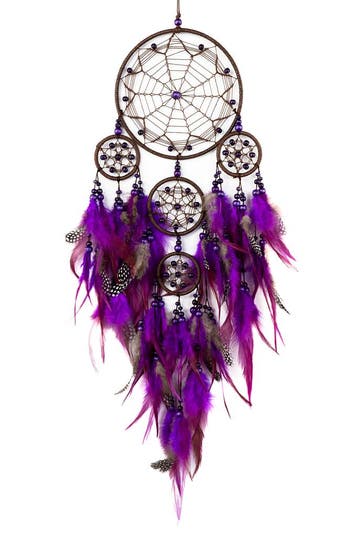 KIMU® Dromenvanger Ster Paars Dreamcatcher Veren Macramé Boh, Hobby en Vrije tijd, Ophalen of Verzenden, Nieuw