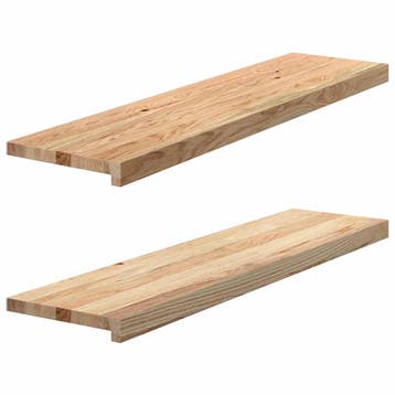 vidaXL Vensterbanken 2 st onbehandeld 100x25x2 cm massief, Verzenden