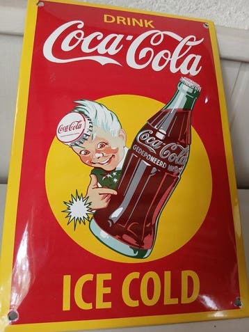 Coca-Cola - Emaille bord Drink Coca-Cola Ice-Cold -