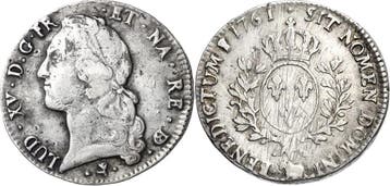 Écu (au bandeau) 1761, Frankreich Ludwig Xv 1715-1774, Verzenden, België
