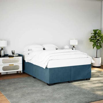 vidaXL Bedframe fluweel blauw 140x200 cm, Verzenden, Nieuw