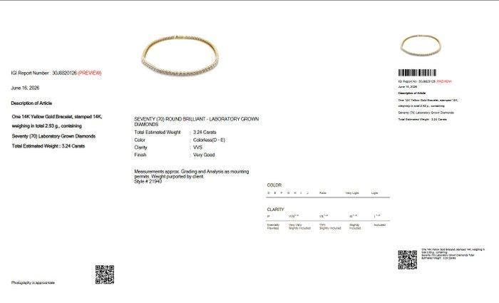 Sans prix de réserve - Bracelet de tennis - 14 carats Or, Bijoux, Sacs & Beauté, Bijoux anciens
