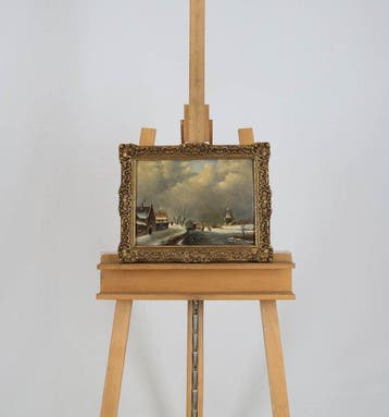 F. Oushoorn (XIX) - IJsgezicht, Antiek en Kunst, Kunst | Schilderijen | Klassiek