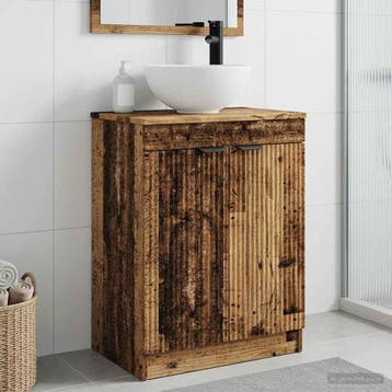 vidaXL Badkamer Vanity met Wastafel Oud hout 54 x 35 x 83 cm, Verzenden