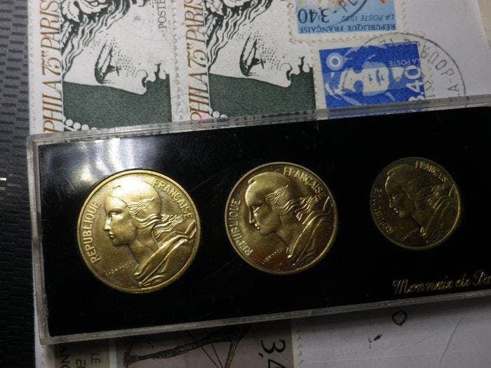 Frankrijk. Coffret de 3 Essais (10 Centimes, 20 Centimes et, Timbres & Monnaies, Monnaies | Europe | Monnaies non-euro