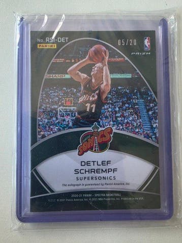 Panini Spectra Detlef Schrempf 5/20 Gesigneerde kaart,, Nieuw
