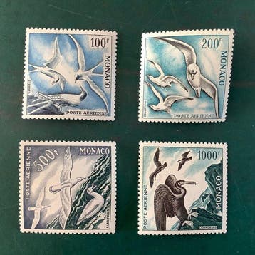 Monaco 1955 - Vogels - MNH - Yvert 55/58, Gestempeld
