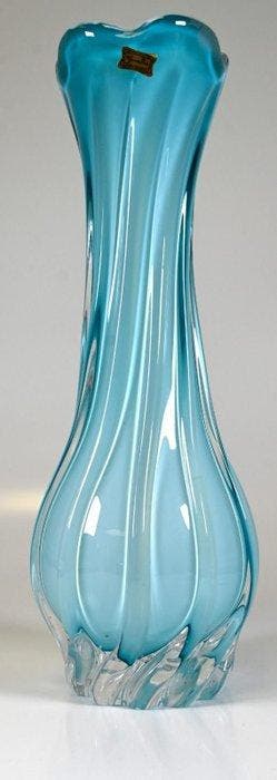 Egermann - Vaas - Kristal - aquamarijn opal Egermann, Antiquités & Art, Antiquités | Verre & Cristal