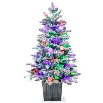 2dekans | Coast voorverlichte kerstboom - 100 cm - wit/groen, Ophalen of Verzenden, Nieuw