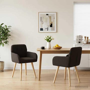 vidaXL Eetstoelen 2 st Bouclé Zwart 59 x 57 x 85 cm, Verzenden, Nieuw