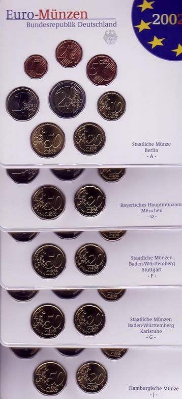 19,40 Euro Bondsrepubliek Duitsland Brd Kursmuntset 2002..., Verzenden, België