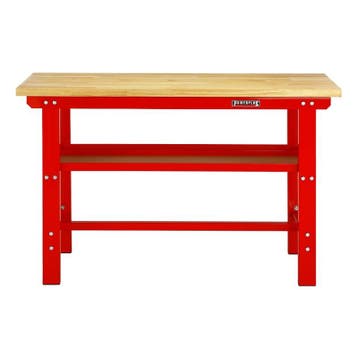 Werkbank rood 150 cm met hardhouten blad, Ophalen of Verzenden, Nieuw