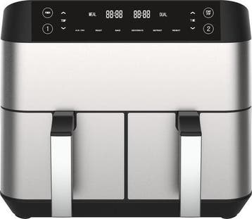 2dekans | Niceey Dubbele Airfryer XXL - 8L - 2460W - Zilver, Ophalen of Verzenden, Nieuw