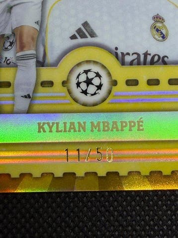 2024 Topps Finest Kylian Mbappé 11/50 Serialized card,, Nieuw