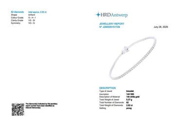 Armband - 14 karaat Witgoud - 2.62ct. tw. Diamant, Nieuw