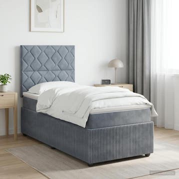 vidaXL Boxspringbed met matras Donkergrijs 90 x 190 cm, Maison & Meubles, Verzenden