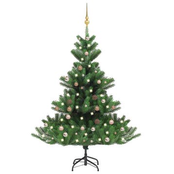 vidaXL Kunstkerstboom Nordmann met LEDs en kerstballen 150, Verzenden, Nieuw