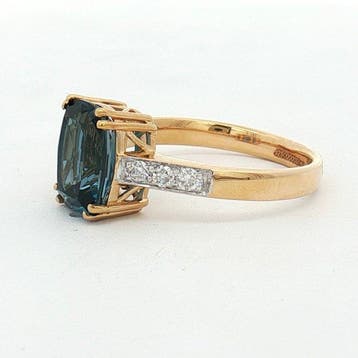 Ring - 14 karaat Geel goud - 2.55ct. tw. Topaas - Diamant -, Nieuw