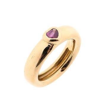 Gouden ring met roze toermalijn; Tiffany & Co, Handtassen en Accessoires, Ringen, Gebruikt, Ophalen of Verzenden, Kleiner dan 17