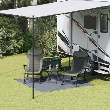 vidaXL Tenttapijt Blauw en Grijs 200 x 200 cm Polyetheen, Caravans en Kamperen, Tentaccessoires, Verzenden, Nieuw