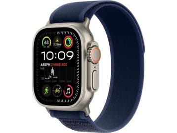 Apple Watch Ultra 2 - Smartwatch - Titanium - Blauw, Handtassen en Accessoires, Smartwatches, Verzenden, Zo goed als nieuw, Apple