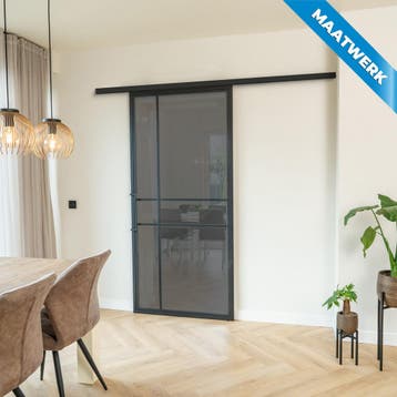 Stalen Schuifdeur met koofsysteem Zwart 6 Vlaks Maatwerk Roo, Doe-het-zelf en Bouw, Raamkozijnen en Schuifdeuren, Nieuw, Metaal