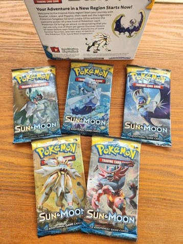 6 Booster pack - Pokémon Sun and Moon selection base set, Nieuw