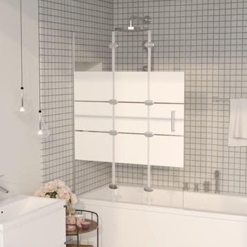 vidaXL Douchewand inklapbaar 100x140 cm ESG wit, Verzenden, Nieuw