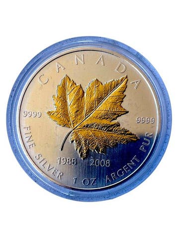 Canada. 5 Dollars 2008, 20th Anniversary Gold-Plated