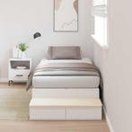 vidaXL Opbergbedframe met lade met opslag Wit 100 cm Bewerkt, Huis en Inrichting, Slaapkamer | Bedden, Verzenden, Nieuw