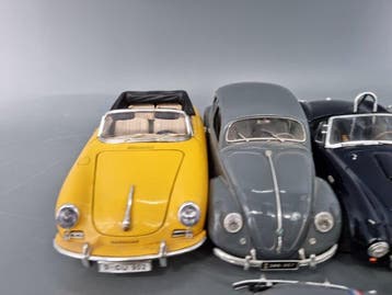 1:18, 1:24 - Modelauto (10) - Porsche 356, VW Käfer, Shelby, Nieuw