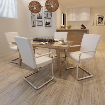 vidaXL Eetkamerstoelen 4 st kunstleer wit, Verzenden