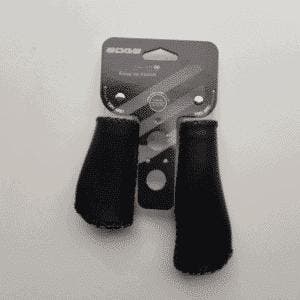 Handvatten set kort lang leer look zwart, Fietsen en Brommers, Fietsonderdelen, Verzenden, Nieuw