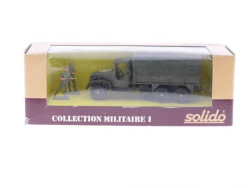 Schaal 1:50 Solido 6032 GMC T-as militaire bakwagen met r..., Ophalen of Verzenden