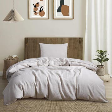 Stonewashed Linnen Set | Tweede kansje | OP = OP, weg is weg, Huis en Inrichting, Eenpersoons, Verzenden, Beige, Dekbedovertrek