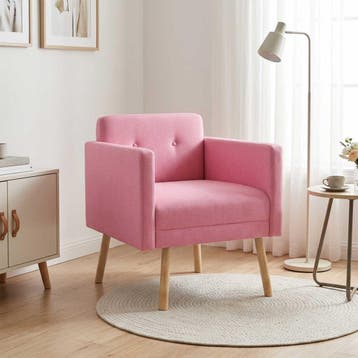 vidaXL Accentstoel Roze Stof, Huis en Inrichting, Verzenden, Nieuw