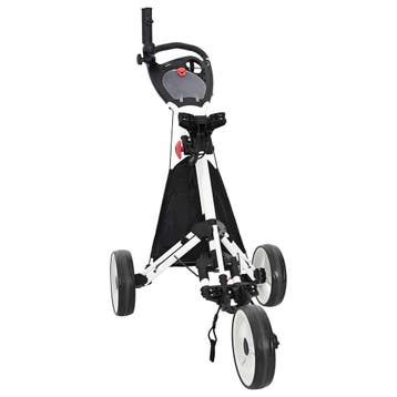 vidaXL Golf Trolley Zwart en Wit Aluminium Opvouwbaar, Sport en Fitness, Golf, Verzenden, Nieuw