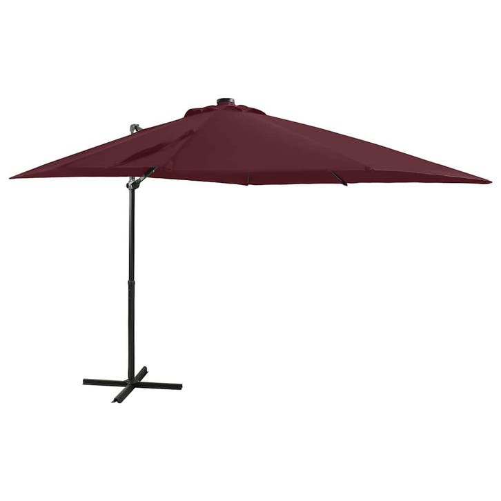vidaXL Zweefparasol met paal en LED-verlichting 250 cm, Tuin en Terras, Parasols, Nieuw, Verzenden