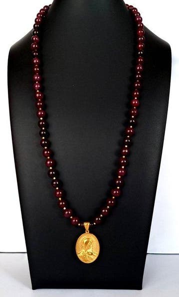 Granaat & Medaille van de Heilige Maagd Maria – Halsketting