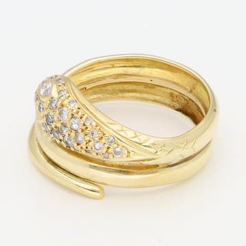 Bague - 18 carats Or jaune Diamant (Naturelle), Bijoux, Sacs & Beauté, Bagues