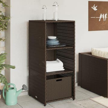vidaXL Tuinkast 50x55x115 cm poly rattan bruin, Verzenden
